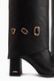 Loretta Black Detachable-Strap 2-in-1 Heeled Women's Boots & Ankle Boots - 7