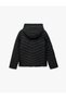 Quilted Padded Jacket with Zippered Hood and Pockets - 6
