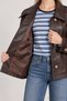 Belted Faux Leather Jacket Lby0113 Brown - 6