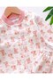Baby Girl 6-9-12-18-24 Months Teddy Bear Printed Snap Fastener Seasonal 100% Cotton Nightgown Top and Bottom Pajama Set - 6