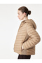 Quilted Padded Jacket with Zippered Hood and Pockets - 3