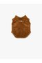 Suede-Look Bicycle Collar Sleeveless Snap-Button Plush Dog Jacket - 2
