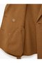 Long-Sleeved, Belted, Wool Blend, Button-Down, Wrap-Style Coat. - 4