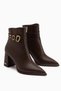 Loretta Coffee-Colored Detachable-Strap 2-in-1 Heeled Women's Boots & Ankle Boots - 6