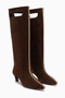 Gena Genuine Leather Brown Suede Ankle Boots for Women. - 4