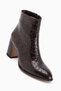 Marion Coffee Crocodile-Patterned Heeled Women's Boots. - 2