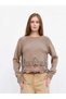 New season women's knit blouse with bicycle neckline and lace details 190869