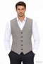 Men's V-Neck Vest Stone Color Bird Eye Pattern 56116