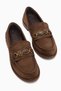 Callie Coffee Suede Embellished Women's Loafer Shoes - 3