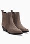 Freya Genuine Leather Mink Suede Embroidered Detail Heeled Women's Cowboy Boots. - 3