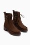 Joey Coffee Suede Lace-Up Chunky Heel Women's Boots - 3