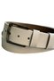 White Genuine Leather Vein Patterned 4 Cm. Buckled Sports Unisex Belt - 416-Plain - 8