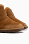 Lorrie Genuine Leather Tan Suede Fur-Lined Women's Ankle Boots. - 4