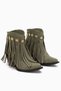 Rodeo Green Suede Tassel-Embellished Chunky Heel Women's Western Boots. - 3