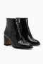 Marion Black Crocodile-Patterned Heeled Women's Boots. - 3