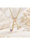 Steel Flower Detailed Letter a Necklace - 2