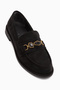 Callie Black Suede Embellished Women's Loafers.