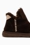 Lorrie Genuine Leather Brown Suede Fur-Lined Women's Ankle Boots. - 4