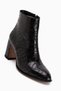 Marion Black Crocodile-Patterned Heeled Women's Boots. - 2