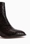Marion Coffee Crocodile-Patterned Heeled Women's Boots. - 5