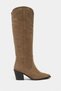 Menfis Rome Suede Pointed Toe Thick Heel Women's Dallas Boots - 6