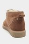 Mary Desert Dark Beige Genuine Suede Leather Flat Sole Women's Short Boots with Plush Lining - 8
