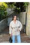 New Season Belted Double-Breasted Collar Midi Oversize Cashmere Coat - 6