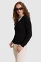 Women's Black V-Neck Basic Sweater 50327575-Vr046 - 4