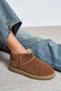 Mary Desert Dark Beige Genuine Suede Leather Flat Sole Women's Short Boots with Plush Lining - 7
