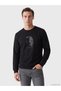 Peak New Season Black Crew Neck Printed Men's Sweatshirt