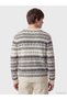 Vision New Season Beige Crew Neck Patterned Men's Sweater - 4