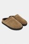 Alos Rome Beige Suede Leather Flat Sole Women's Clogs with Fur-Lined Design - 6