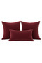 Burgundy Decorative Pillow Cover Set of 3: 2 Pieces 45X45 cm + 1 Piece 30X50 Cm. - 3