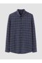 Peak New Season Navy Blue Regular Fit Plaid Men's Shirt