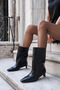 GATTI WOMEN'S BLACK MINI-HEELED BOOTIES