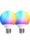 لمبات إضاءة LED على شكل كرة، متوافقة مع أليكسا، قاعدة E27، G80، 6 واط، لمبة إضاءة ذكية، لمبة إضاءة متغيرة الألوان، إضاءة بيضاء دافئة، 2