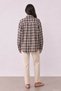 Women's Coffee Plaid Detailed Shirt - 4