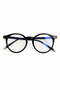 Blue Light Blocking Black Frame Glasses with Gold Accents, Suitable for Optical Lenses. - 5