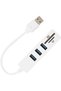 EMUKOEP High Speed USB3.0 Port Memory Card Reader Hub for Efficient Data Transfer White ABS Material - 4