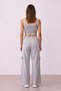 Women's Grey Striped Sweatpants - 5