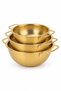 3-Piece Gold Stainless Steel Strainer Set, 22.5, 25.5, 28.5 Cm, with Handles, Perforated Colander Set. - 2