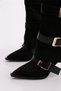 12024 Women's Heeled Boots with Buckle Detail - 4