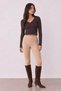 Women's Coffee V-Neck Blouse - 2