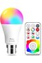 مصابيح LED متغيرة الألوان من موبري B22 مع جهاز تحكم عن بعد، قدرة 75 واط مع إمكانية التحكم في شدة الإضاءة
