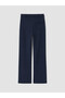 Peak New Season Navy Blue High-Waisted Wide-Leg Women's Pants. - 7