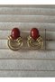 Bordo Oval Stone Vintage Earrings Acr9672 - 3