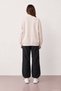 Women's Beige Sweatshirt with Zipper Detail. - 4