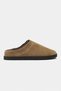 Alos Rome Beige Suede Leather Flat Sole Women's Clogs with Fur-Lined Design - 2