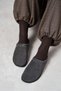Alos Bay Gray Suede Leather Flat Sole Women's Fur-Lined Slippers - 4