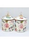 Rose Design 2-Pack Enamel Jar Set – Tea, Sugar, and Coffee Jars - 3